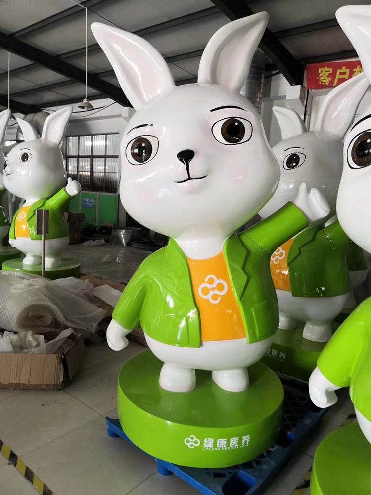 玻璃鋼網紅雕塑卡通兔子景觀擺件