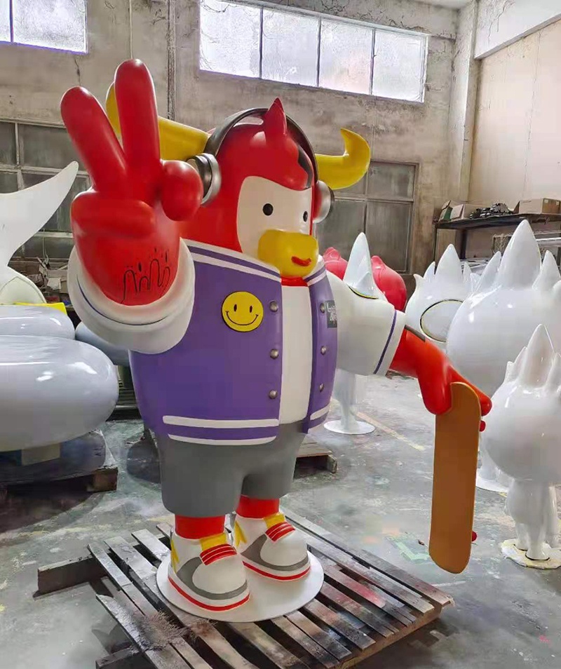 玻璃鋼卡通彩繪牛雕塑動(dòng)物擺件 玻璃鋼卡通彩繪牛雕塑動(dòng)物擺件