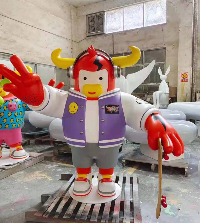 玻璃鋼卡通彩繪牛雕塑動(dòng)物擺件 玻璃鋼卡通彩繪牛雕塑動(dòng)物擺件