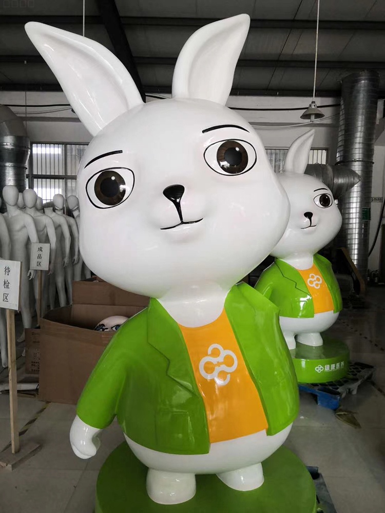 玻璃鋼網紅雕塑卡通兔子景觀擺件