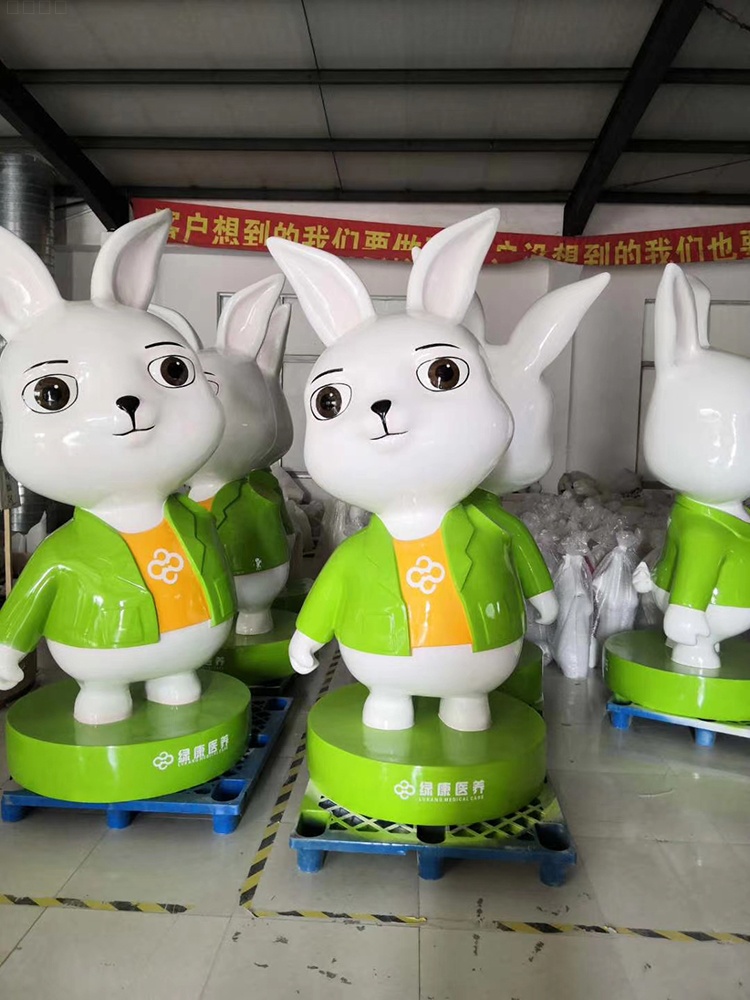 玻璃鋼網紅雕塑卡通兔子景觀擺件