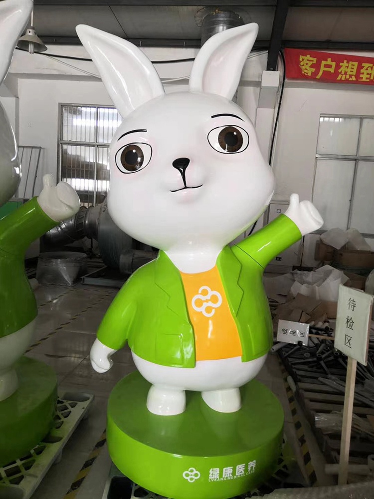 玻璃鋼網紅雕塑卡通兔子景觀擺件