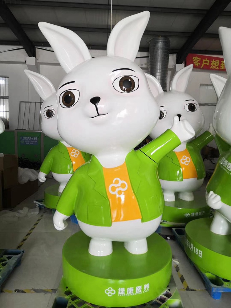 玻璃鋼網紅雕塑卡通兔子景觀擺件