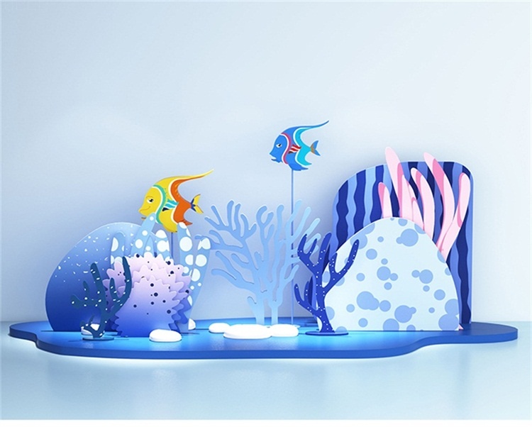 玻璃鋼海洋系列主題美陳雕塑擺件