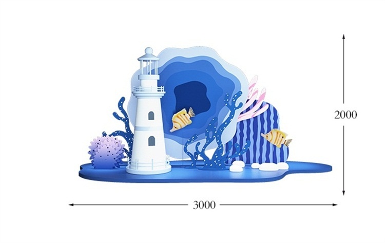 玻璃鋼海洋系列主題美陳雕塑擺件