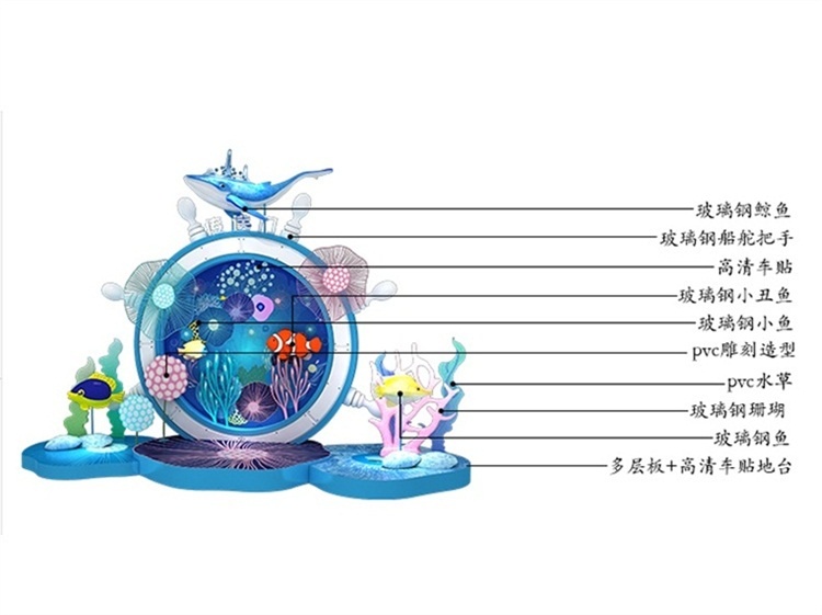 玻璃鋼海洋系列主題美陳雕塑擺件