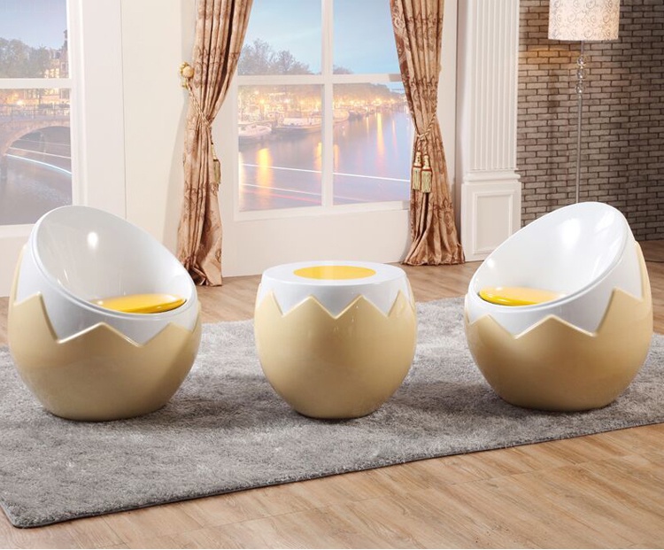 玻璃鋼家具雞蛋殼茶幾座椅