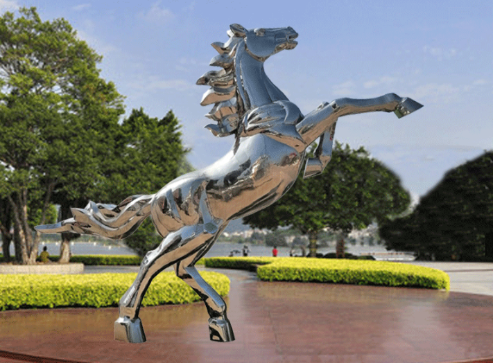 不銹鋼馬雕塑動(dòng)物造型戶(hù)外景觀小品擺件