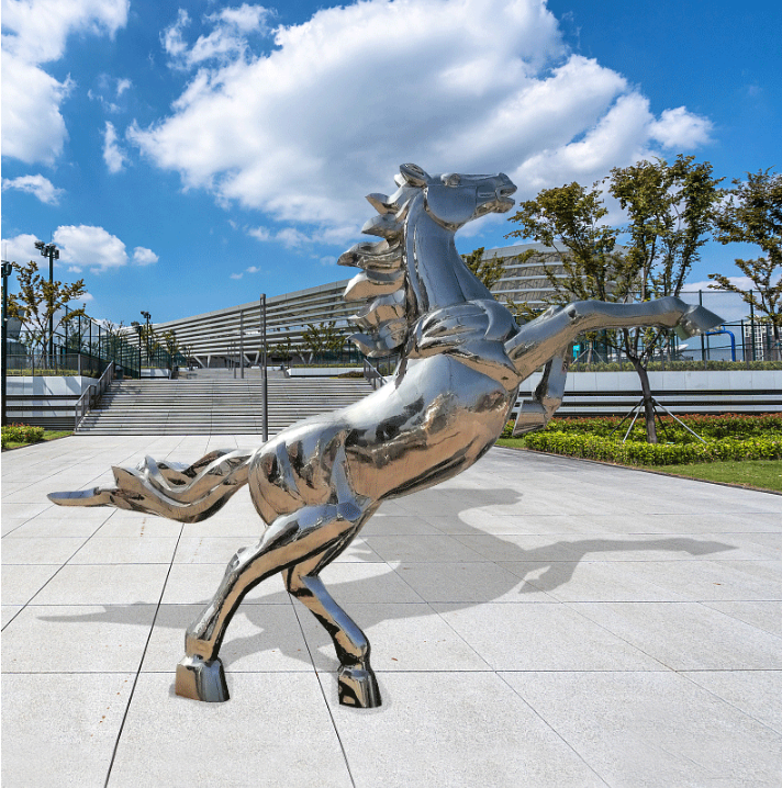 不銹鋼馬雕塑動(dòng)物造型戶(hù)外景觀小品擺件