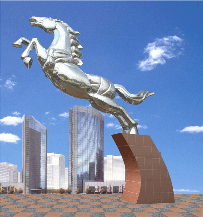 不銹鋼馬雕塑動(dòng)物造型戶(hù)外景觀小品擺件