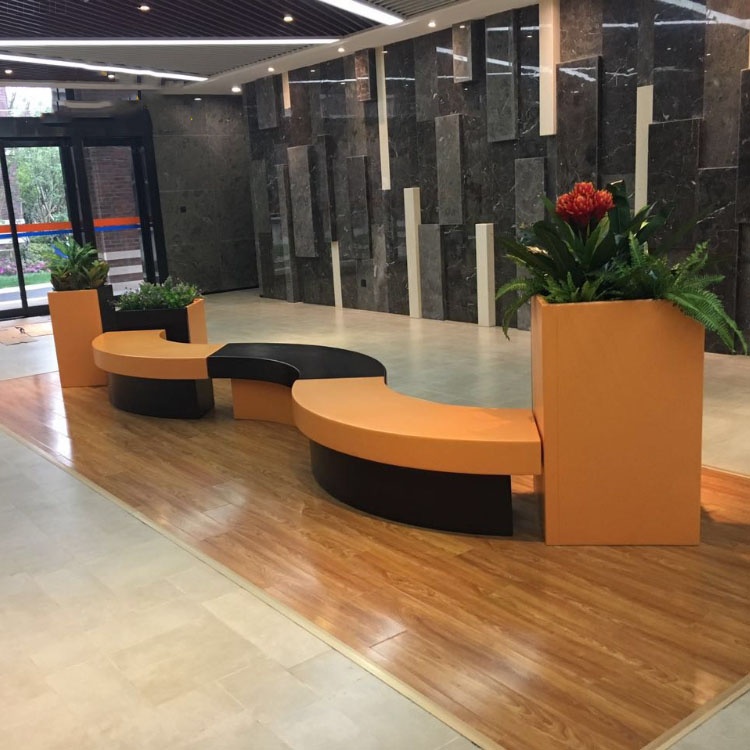 玻璃鋼包柱座椅環(huán)形花盆組合圓形坐凳