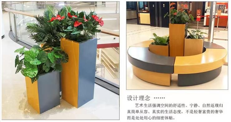 玻璃鋼包柱座椅環(huán)形花盆組合圓形坐凳