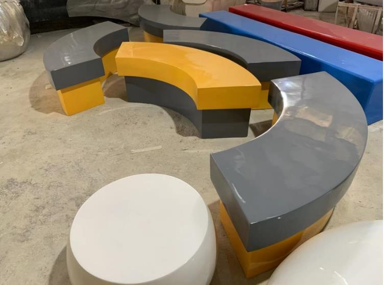 玻璃鋼包柱座椅環(huán)形花盆組合圓形坐凳