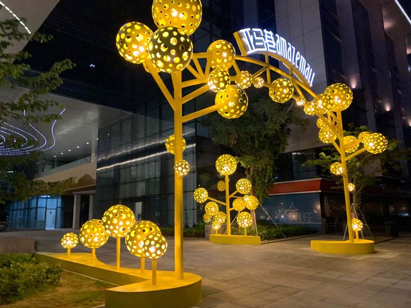 亞鋼1號(hào)商業(yè)戶外景觀美陳雕塑小品制作案例