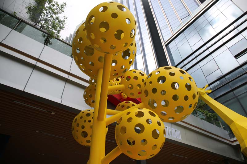 亞鋼1號(hào)商業(yè)戶外景觀美陳雕塑小品制作案例