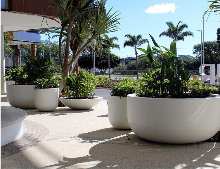 玻璃鋼圓形花盆景觀花缽