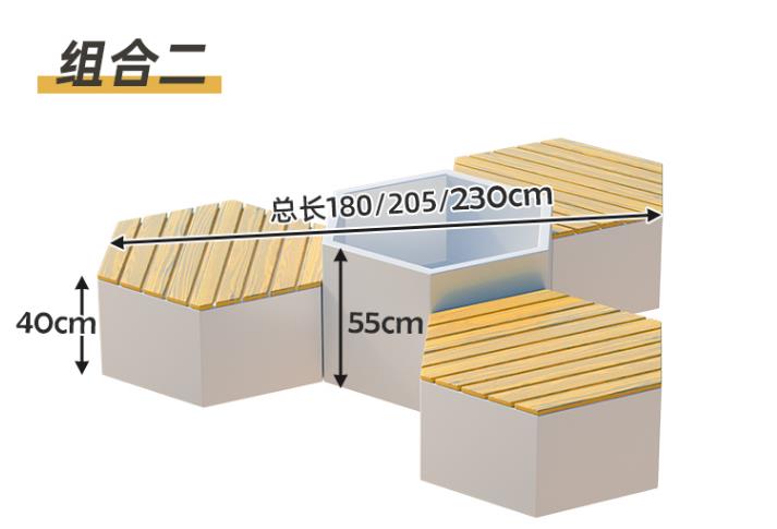 不銹鋼異形坐凳六邊形景觀商場花箱座椅