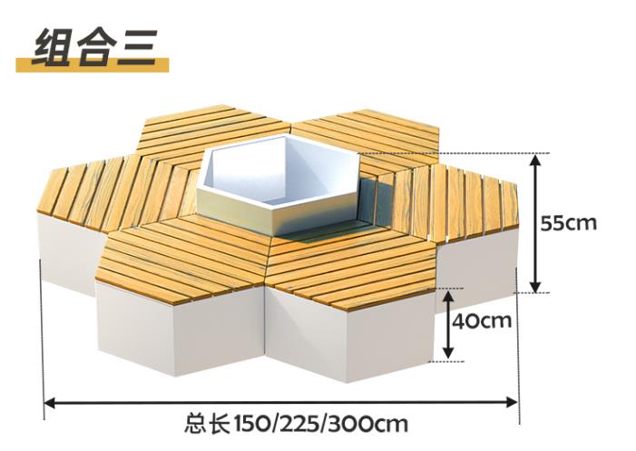 不銹鋼異形坐凳六邊形景觀商場花箱座椅