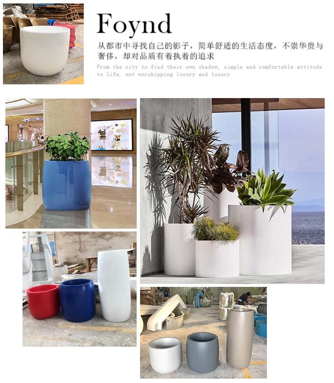 玻璃鋼圓形花盆景觀花缽