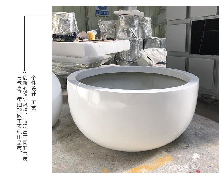 玻璃鋼圓形花盆景觀花缽