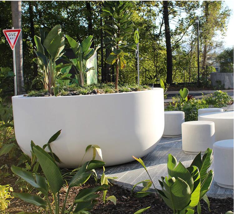 玻璃鋼圓形花盆景觀花缽