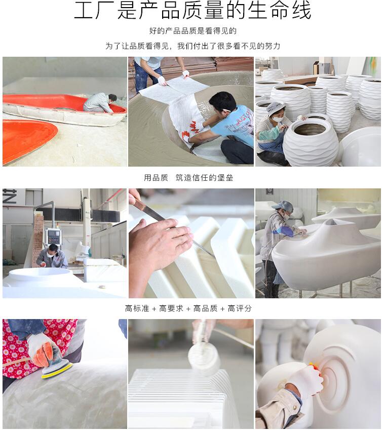 玻璃鋼圓形花盆景觀花缽