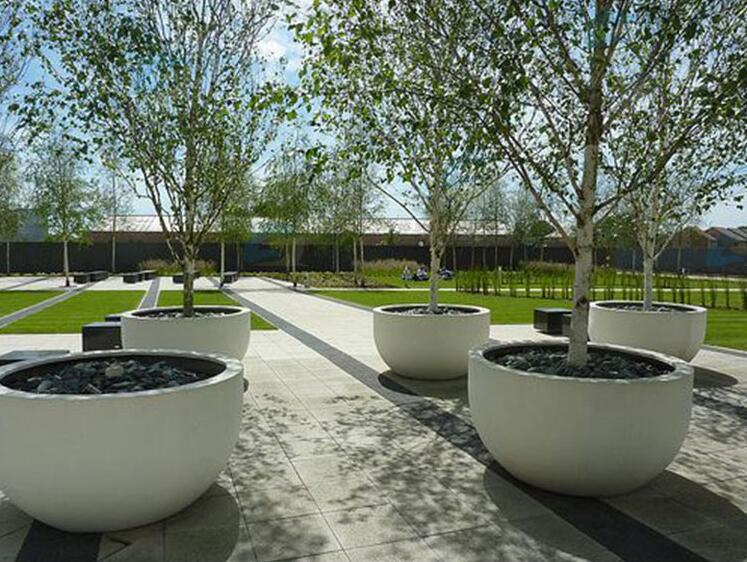 玻璃鋼圓形花盆景觀花缽