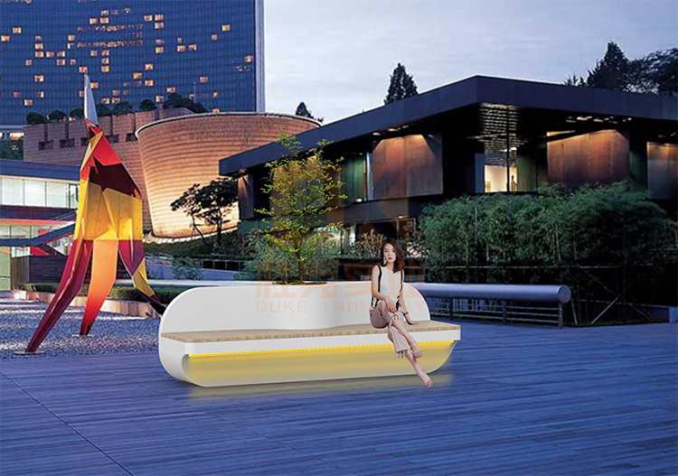 玻璃鋼木面花盆座椅異形景觀休閑坐凳 玻璃鋼木面花盆座椅異形景觀休閑坐凳