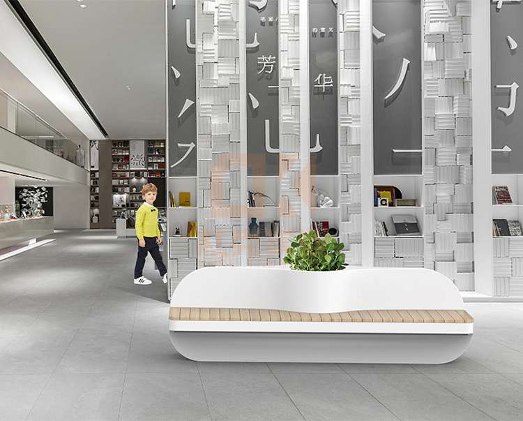 玻璃鋼木面花盆座椅異形景觀休閑坐凳 玻璃鋼木面花盆座椅異形景觀休閑坐凳