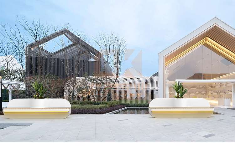 玻璃鋼木面花盆座椅異形景觀休閑坐凳 玻璃鋼木面花盆座椅異形景觀休閑坐凳