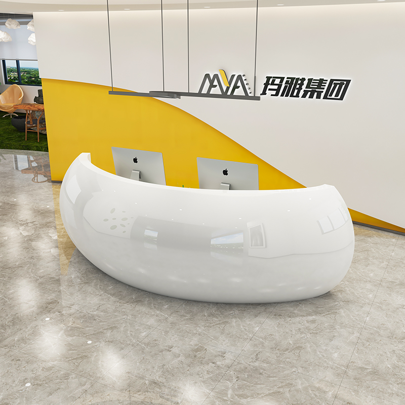 玻璃鋼弧形藝術(shù)前臺商場酒店公司大廳吧臺