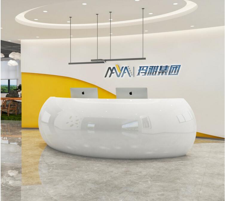 玻璃鋼弧形藝術(shù)前臺商場酒店公司大廳吧臺