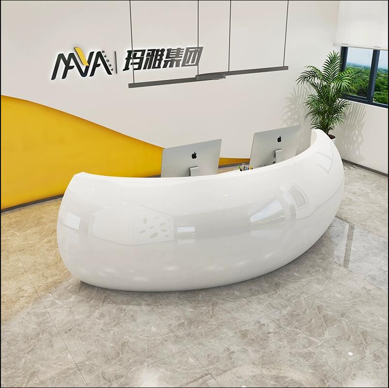 玻璃鋼弧形藝術(shù)前臺商場酒店公司大廳吧臺
