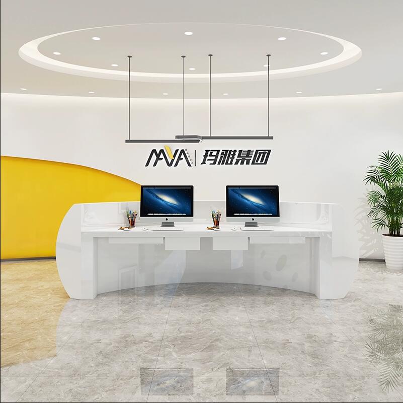 玻璃鋼弧形藝術(shù)前臺商場酒店公司大廳吧臺