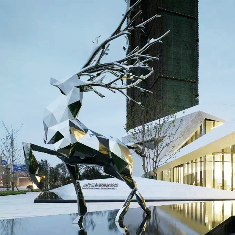 玻璃鋼雕塑鹿擺件戶外不銹鋼景觀動物小品 玻璃鋼雕塑鹿擺件戶外不銹鋼景觀動物小品