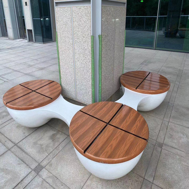 戶外玻璃鋼木面三人位異形坐凳景觀廣場(chǎng)休閑座椅 戶外玻璃鋼木面三人位異形坐凳景觀廣場(chǎng)休閑座椅