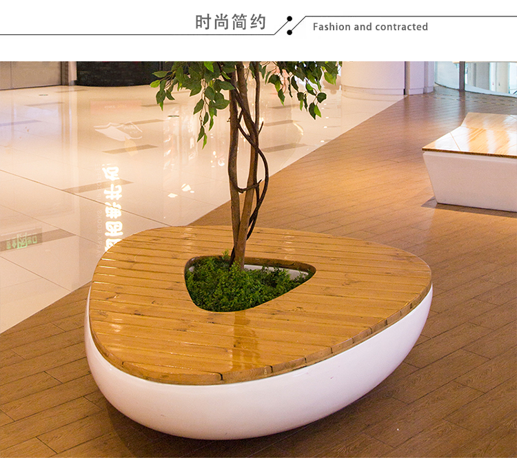 戶外玻璃鋼花壇座椅防腐木異形景觀廣場坐凳 戶外玻璃鋼花壇座椅防腐木異形景觀廣場坐凳