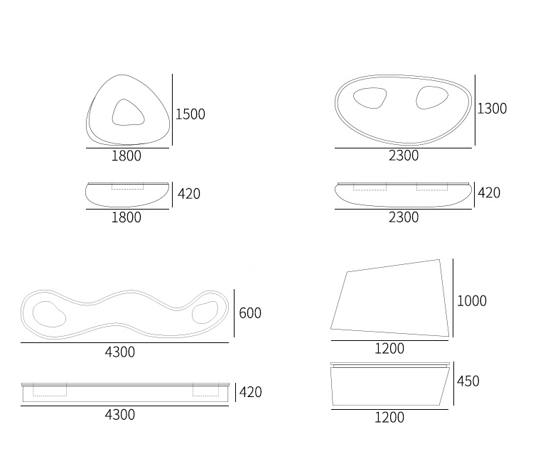 戶外玻璃鋼花壇座椅防腐木異形景觀廣場坐凳 戶外玻璃鋼花壇座椅防腐木異形景觀廣場坐凳