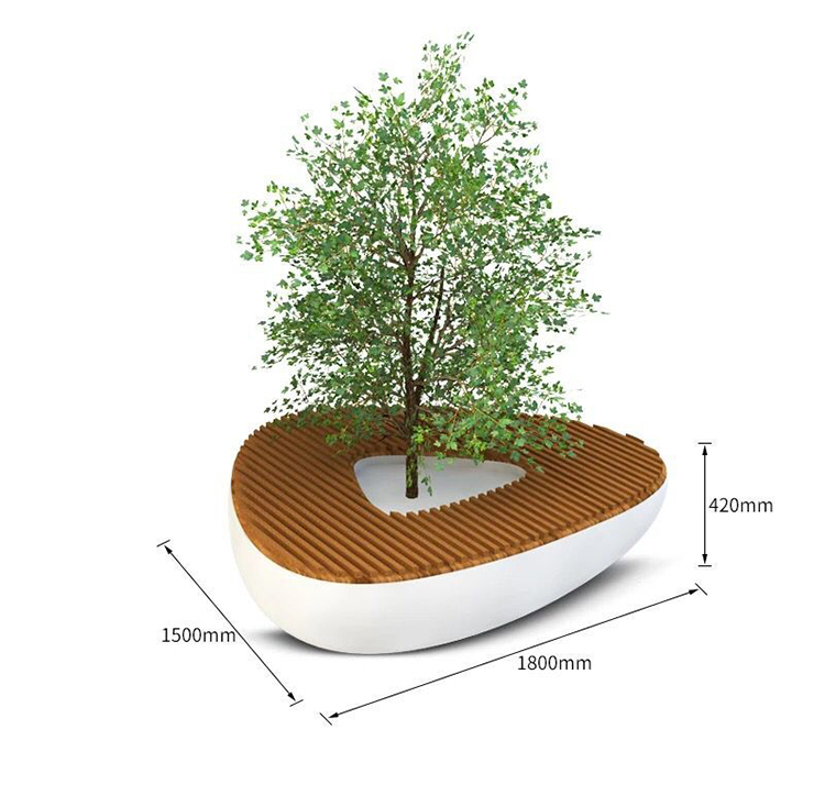 戶外玻璃鋼花壇座椅防腐木異形景觀廣場坐凳 戶外玻璃鋼花壇座椅防腐木異形景觀廣場坐凳
