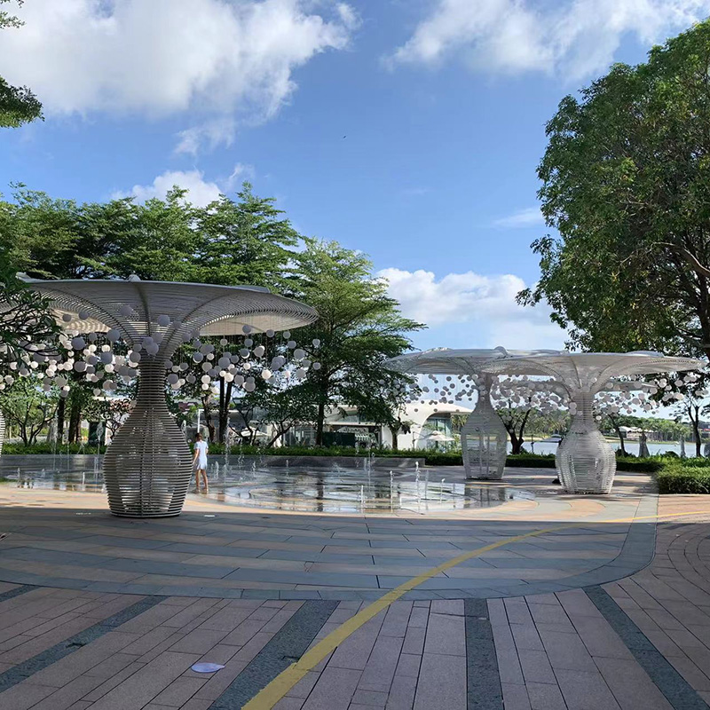 不銹鋼鏤空金屬廊架戶外廣場藝術(shù)涼亭