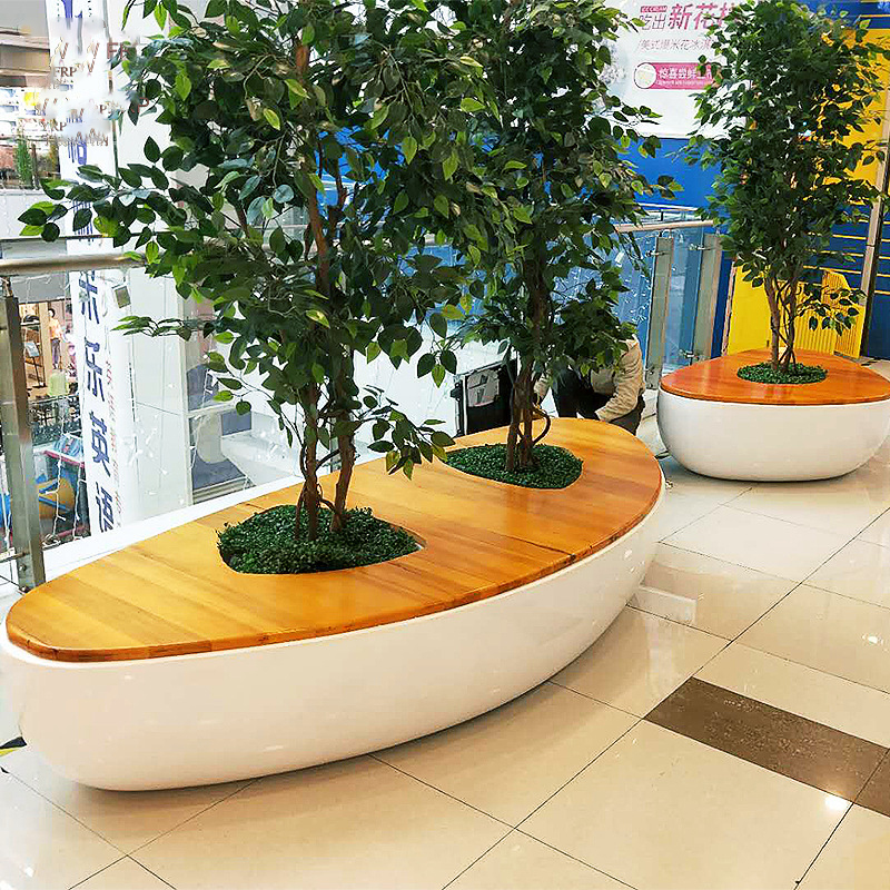 玻璃鋼弧形坐凳園林景觀異形創(chuàng)意樹池花壇座椅