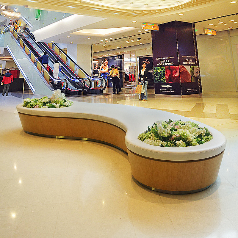 玻璃鋼弧形坐凳園林景觀異形創(chuàng)意樹池花壇座椅