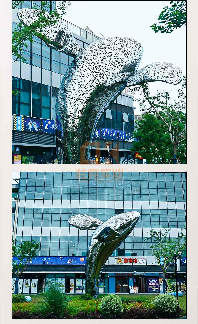 不銹鋼鯨魚(yú)雕塑景觀廣場(chǎng)公園動(dòng)物造型海豚擺件 不銹鋼鯨魚(yú)雕塑景觀廣場(chǎng)公園動(dòng)物造型海豚擺件