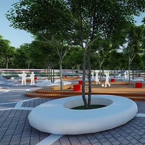UHPC圓形樹池坐凳戶外景觀GRC混凝土花壇