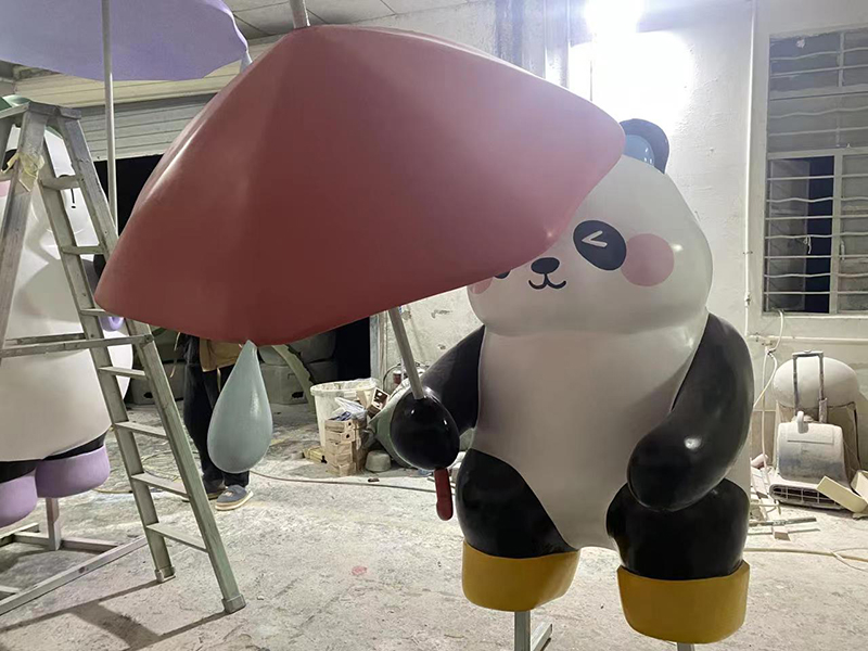 玻璃鋼熊貓雕塑動物景觀藝術(shù)小品擺件