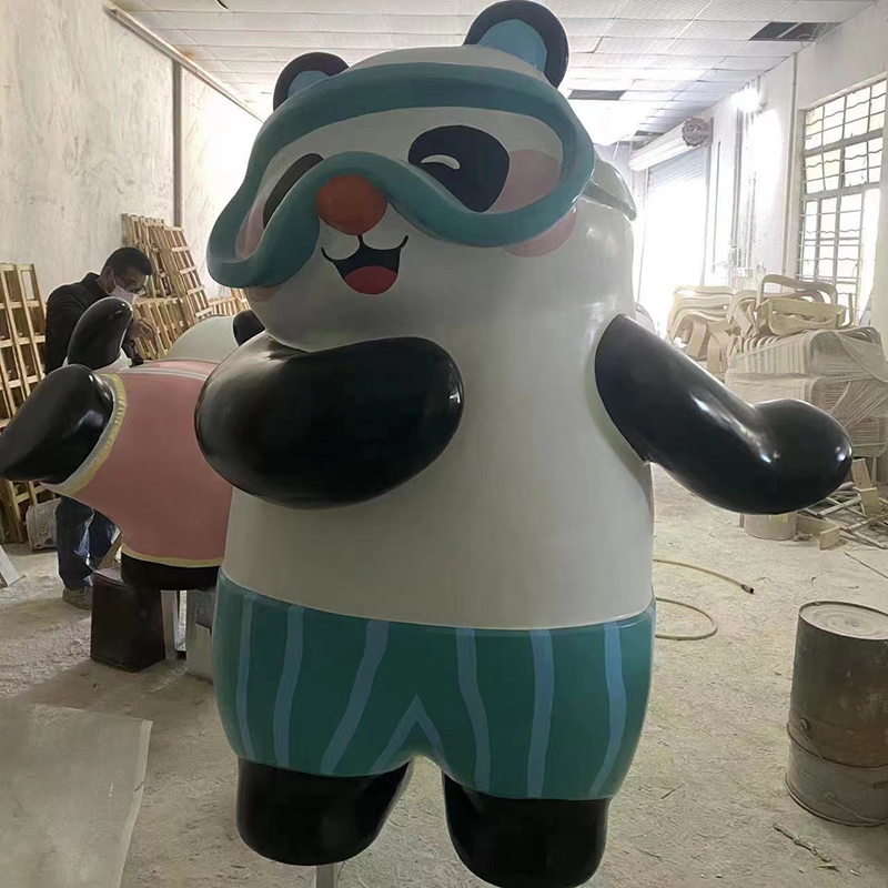 玻璃鋼熊貓雕塑動物景觀藝術(shù)小品擺件