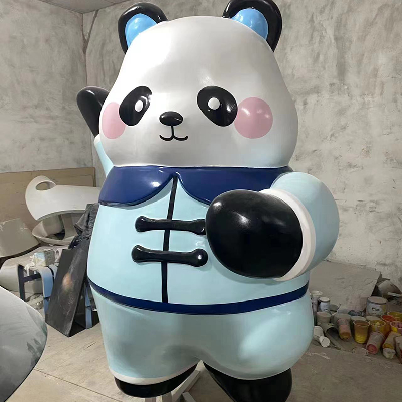 玻璃鋼熊貓雕塑動物景觀藝術(shù)小品擺件