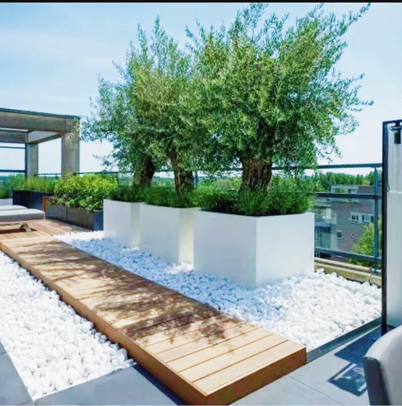 不銹鋼正方形花箱景觀街區(qū)種植花盆