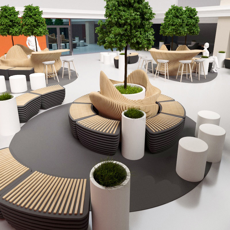 木質(zhì)切片異形景觀景觀藝術(shù)花壇座椅