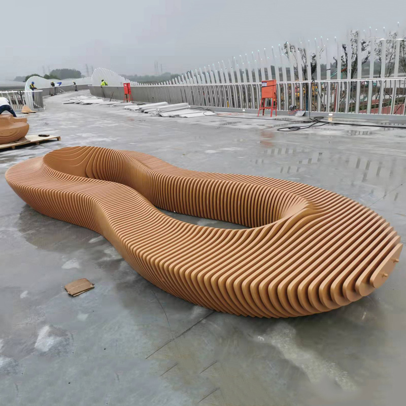 木質(zhì)切片花壇座椅藝術(shù)花壇景觀坐凳